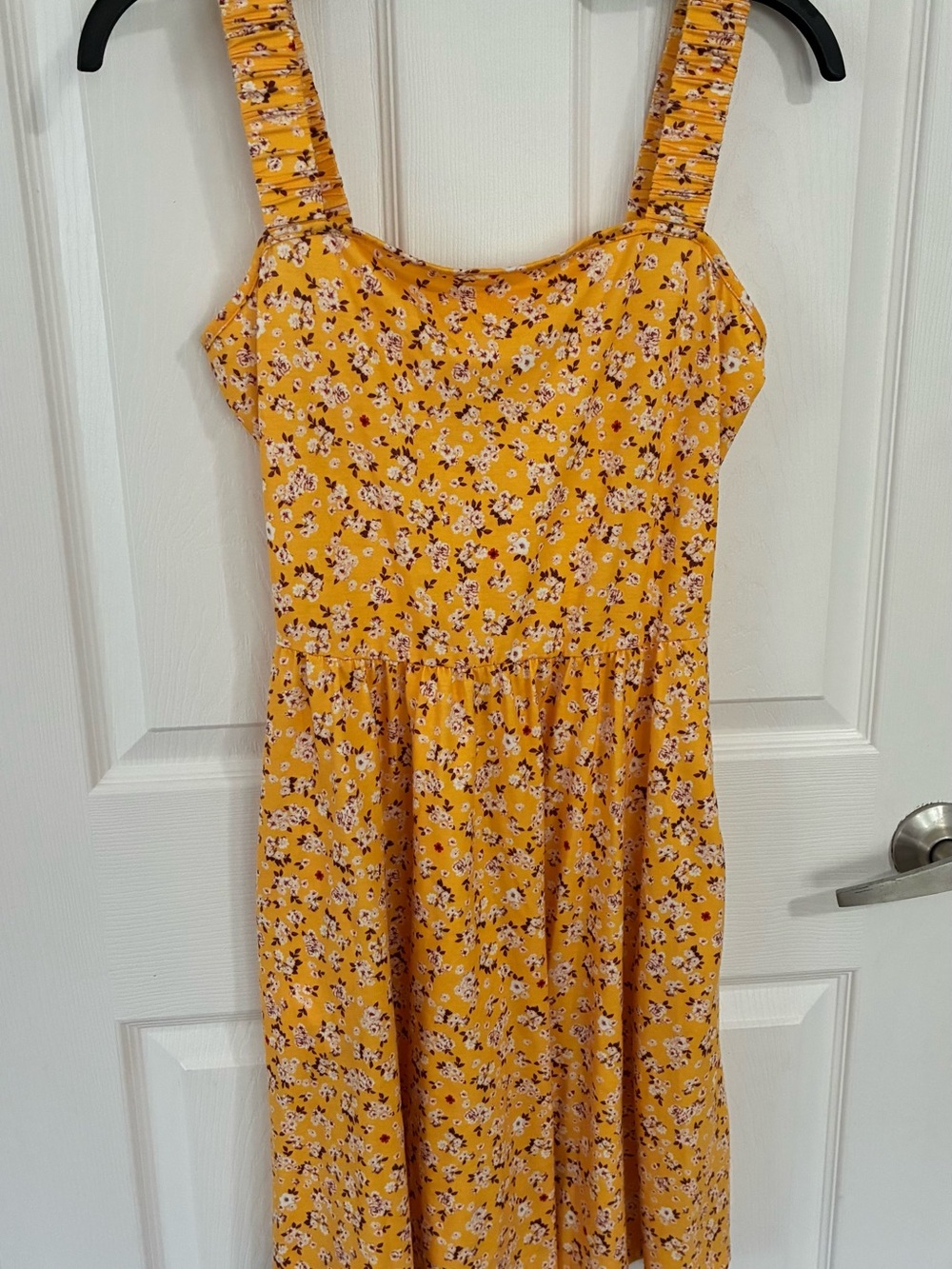 HUHOT Mustard Yellow Floral Sundress Size M